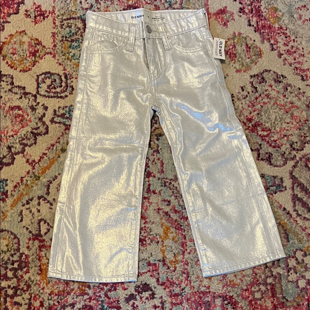 Old Navy Shiny Silver Kids Jeans
